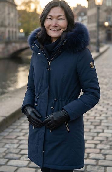 ugg bor: Ženska zimska parka jakna – tamnoplava - Topla, duža parka sa — 1