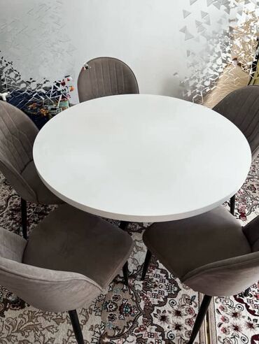 современные кухонные столы: Ашкана үчүн үстөл, Колдонулган, Тегерек, Бүктөлүүчү