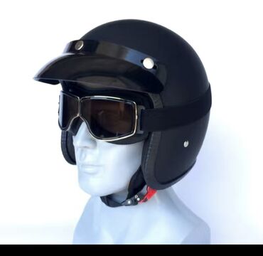 черный пленка: Мотоциклетные ретро очки в винтажном стиле, материал Поликарбонатная