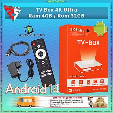 tv box smart: Yeni Smart TV boks TV box 4 GB / 32 GB, Android, Ünvandan götürmə, Pulsuz çatdırılma, Ödənişli çatdırılma — 2