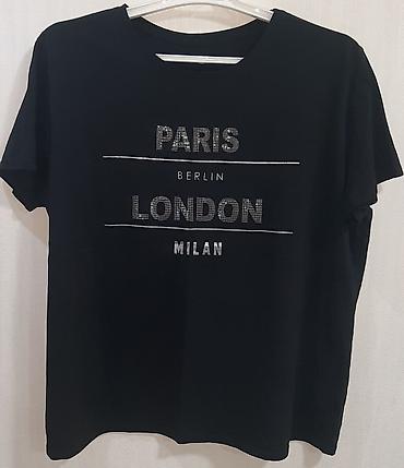 t shirt: Qadın üçün qara qısaqoll T‑şört – Matalan - Rəng: qara - Ön dizayn — 1