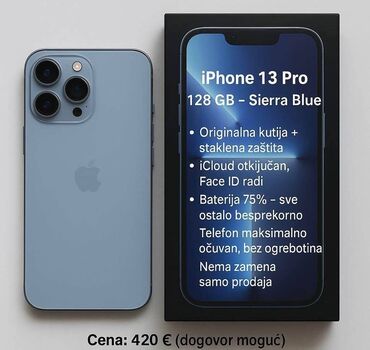 iphone kupujem: Apple iPhone iPhone 13 Pro, 128 GB, Sierra Blue