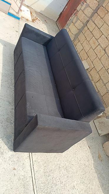 di̇van: Qara rəngli 3 nəfərlik divan - Minimalist, düz xətli dizayn - Yumşaq — 2