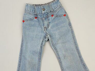 jeansy z rozdarciami: Spodnie jeansowe, 3-4 lat, 104, stan - Dobry