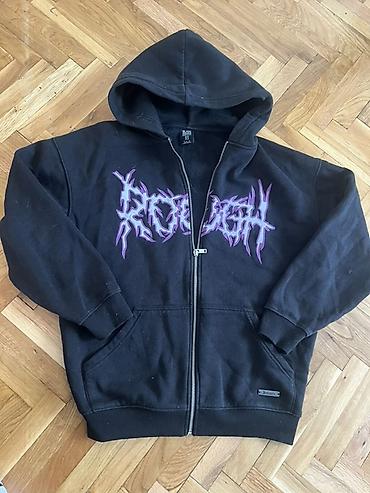 sljokicaste trenerke: Crna dukserica sa kapuljačom i rajsferšlusom (zip hoodie). - Brend — 1