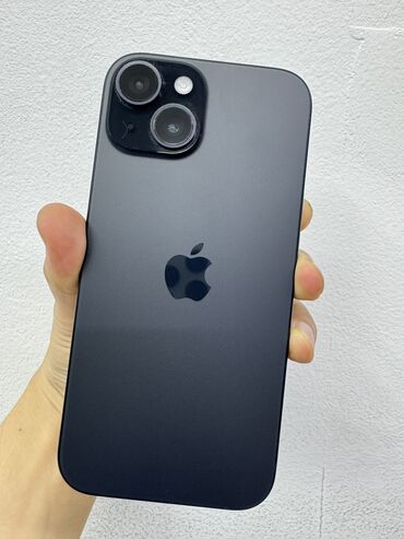 Apple iPhone: IPhone 15, Б/у, 128 ГБ, Black Titanium, Защитное стекло, Чехол, 100 %