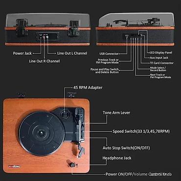 Pojačala i prijemnici: Gramofon sa Bluetooth povezivanjem i ugrađenim zvučnicima - Retro — 19