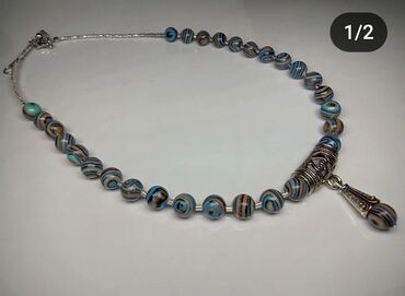 Ogrlice: Ogrlice od kristala mesečev kamen plavi malahit crni turmalin mesečev — 4