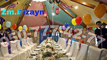 Dekorlar və bəzəklər: Sharlarin sifarishi. Helium ve adi sharlarla bezedilmeler. Helium — 3