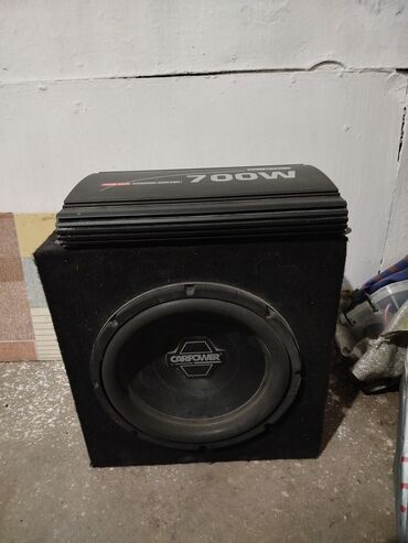 авто сигнализация: Автомобильный сабвуфер CARPOWER в корпусе + усилитель 700W - Сабвуфер