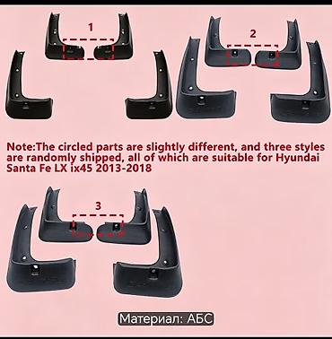 hyundai santa fe bufer: Hyundai Santa Fe ix45 (2013–2018) üçün palçıq qoruyucuları (mudflap) — 1