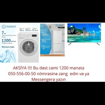 yeni soyuducu: Indesit soyuducu: De Frost sistemi, hündürlüyü 150 sm, həcmi 243 litr