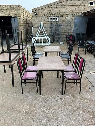 Metall karkaslı masa və stul dəstləri - Təyinat: kafe, çayxana