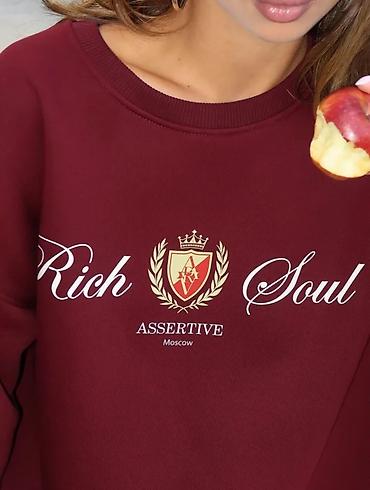 soul: Свитшот, На флисе, Оверсайз, С надписью, Китай, Новый, L — 4