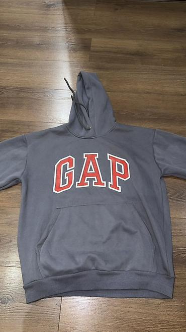 Толстовка-худи GAP - Цвет: темно‑серый (графит) - Крупный фирменный
