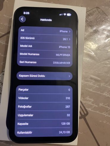 Apple iPhone: IPhone 13, Qara, Simsiz şarj — 9