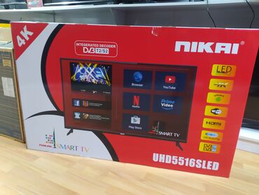 smart led: Yeni Televizor Nikai Led 55" UHD (3840x2160), Ünvandan götürmə, Pulsuz çatdırılma