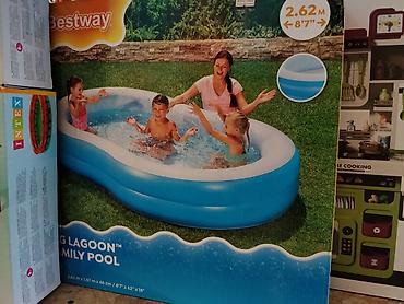 Надувной семейный бассейн Bestway Big Lagoon - Размер: 2,62 м × 1,57