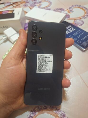 Samsung: Samsung Galaxy A32, 128 GB, rəng - Qara, Sensor, Barmaq izi, İki sim kartlı