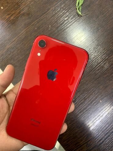 Apple iPhone: IPhone Xr, Б/у, 128 ГБ, Красный, Зарядное устройство, Чехол, Кабель, 91 %
