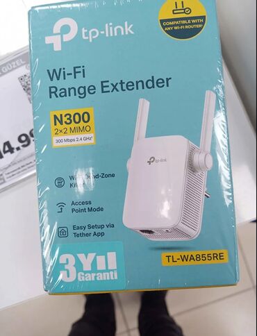 Modemlər və şəbəkə avadanlıqları: Yeni istifadə olunmayıb,router wifi tutmayan yerlərdə istifadə olunur