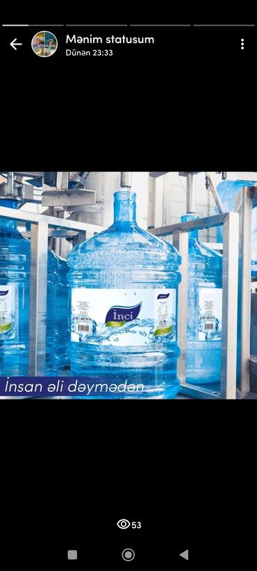distillə olunmuş su satışı: İnci su 3azn 
Depozitsiz