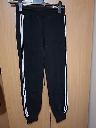 sinsay ženske pantalone: Ženske trenerke – crne jogger pantalone sa duplim belim bočnim prugama — 2