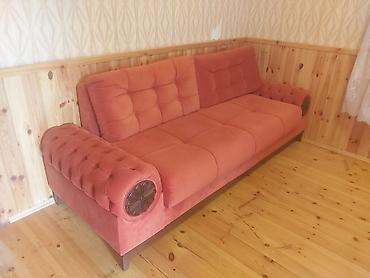 kreditle divanlar: Qırmızı rengde olan, 1 divan, 2 kreslo, yaxşı veziyyetde, temiz — 4