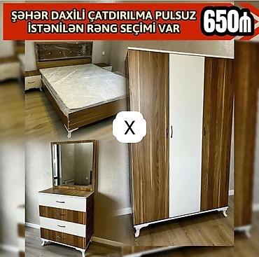 taxta carpayı: Yataq otağı dəsti – müasir dizayn Komplekt: - Çarpayı (başlıqla) - 2 — 1