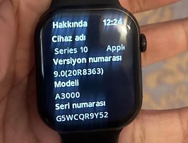 apple eatch: Apple Watch Series 10 (Model A3000) - Rəng: Qara korpus, qara silikon — 3