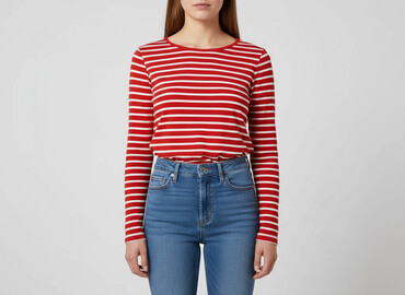bluzki basic w paski: Women's blouse, size S