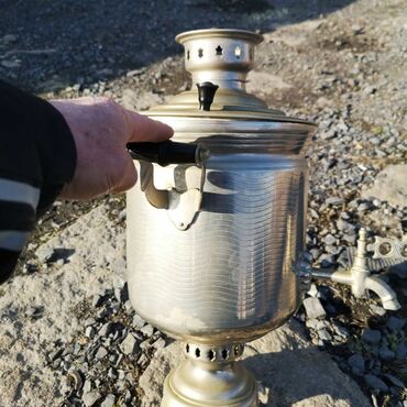Samovarlar: Klassik kömür/odunla işləyən samovar - Material: metal korpus — 5