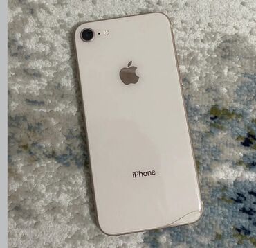 Apple iPhone: IPhone 8, Б/у, 256 ГБ, Золотой, Зарядное устройство, Защитное стекло, Чехол, 92 %