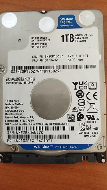 компю: Накопитель для ПК, Б/у, Western Digital (WD), HDD, 1 ТБ, 2.5", Для ПК — 1
