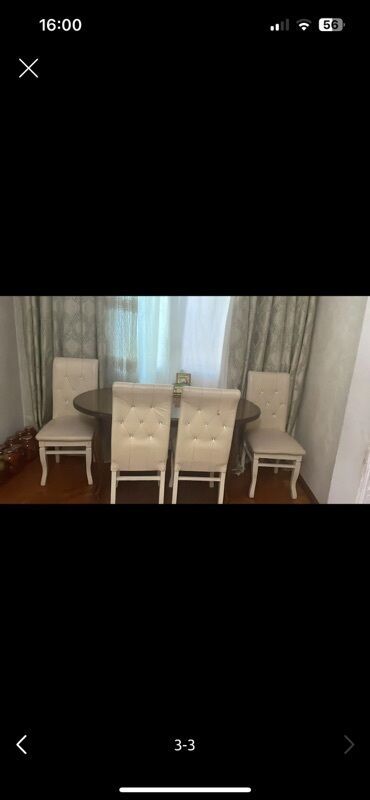 Asılqanlar: Qonaq otağı üçün, Açılmayan, Oval masa, 4 stul