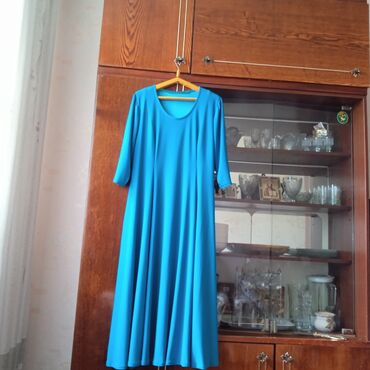 хиджаб платя: Повседневное платье, Лето, Длинная модель, Трикотаж, 4XL (EU 48), 5XL (EU 50)
