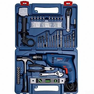ucuz drel: Zərbəli drel dəsti Bosch Professional GSB 600 – 600 Vt, 98 hissəli — 1