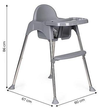 10 cm: EcoToys Hranilica za decu 2u1 sa postoljem i pojasima – siva (HC-135 — 7