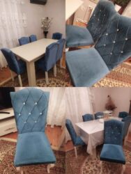 Divanlar: Qonaq otağı üçün, İşlənmiş, Açılmayan, Dördbucaq masa, 4 stul