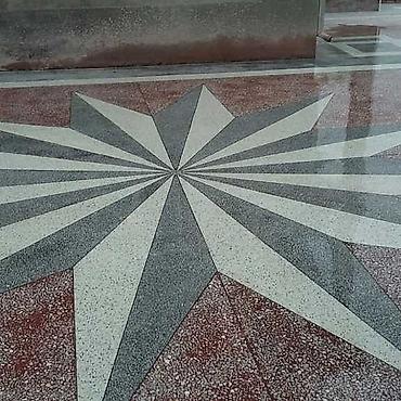 Beton işləri: Teras, həyət və pilləkənlər üçün mozaik-beton döşəmə işləri. - — 2