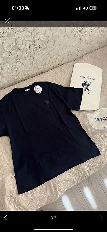 pull and: Мужская футболка, L, Us Polo Assn, Новый, цвет - Синий, Платная доставка, Самовывоз — 1
