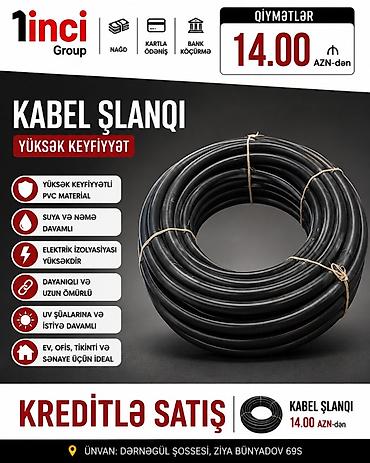 Kabel şlanqı – yüksək keyfiyyət Xüsusiyyətlər: - Yüksək keyfiyyətli