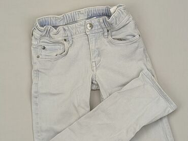 skinny jeans z wysokim stanem: Spodnie jeansowe, H&M, 5-6 lat, 110/116, stan - Dobry