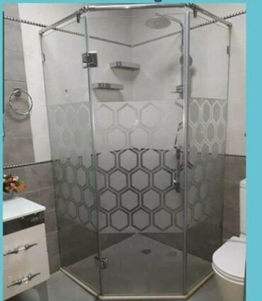 Duş kabinaları, arakəsmələr: Yeni Üstü açıq kabina, Künc üçün, Pulsuz çatdırılma — 7