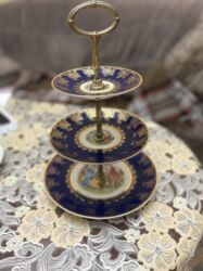 Digər süfrə qabları: Tort və şiriniyyat qabı, rəng - Qızılı, Farfor, Çexiya