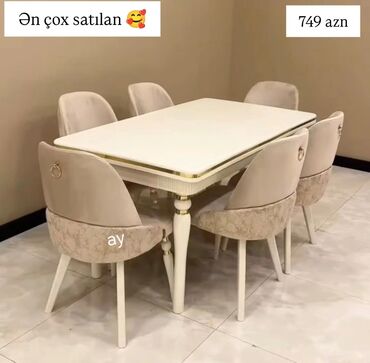 Mətbəx mebeli: Kvadrat masa, Qonaq otağı üçün, 6 nəfər