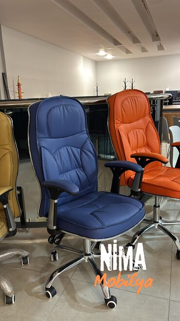 Ofis və oyun kresloları: Yeni, Təkərli, Qolları tənzimlənir, Dəri — 10