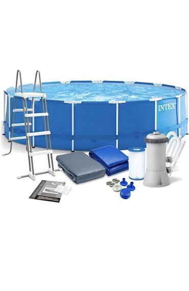 intex easy set бассейн: Новый Каркасный Бассейн Intex, 4.1 - 5 м, ≥ 5001 л
