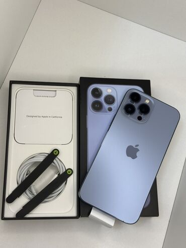 оперативная память v color: IPhone 13 Pro Max, Б/у, 128 ГБ, Sierra Blue, Кабель, Коробка, 85 %