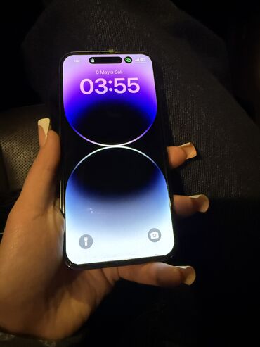 Apple iPhone: IPhone 14 Pro, 256 GB, Deep Purple, Barmaq izi, Face ID, Sənədlərlə
